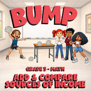 Add & Compare Sources of Income BUMP Math Game - No Prep Grade 5 Review Activity