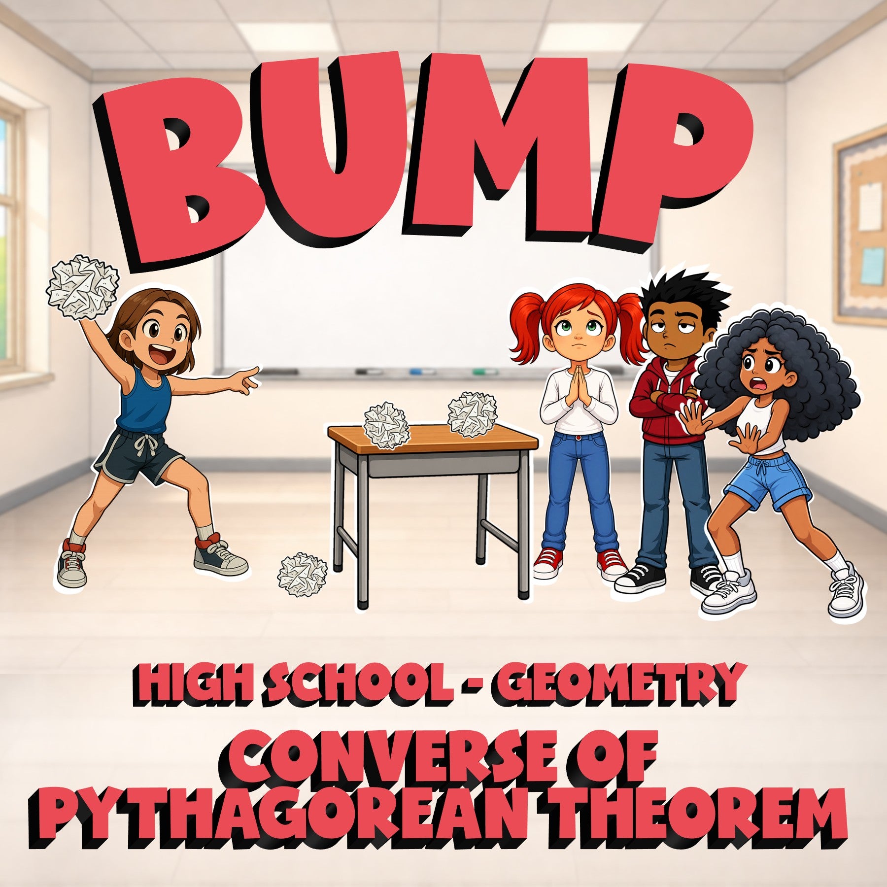 Converse of Pythagorean Theorem BUMP Math Game - No Prep Geometry Review