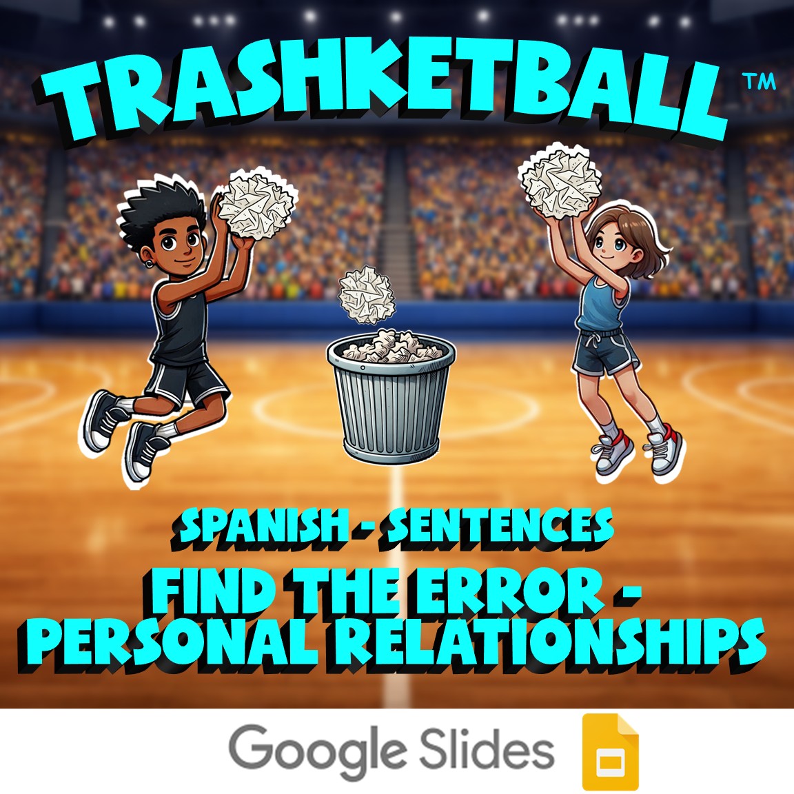 Find the Error - Personal Relationships TRASHKETBALL Spanish Game - No Prep