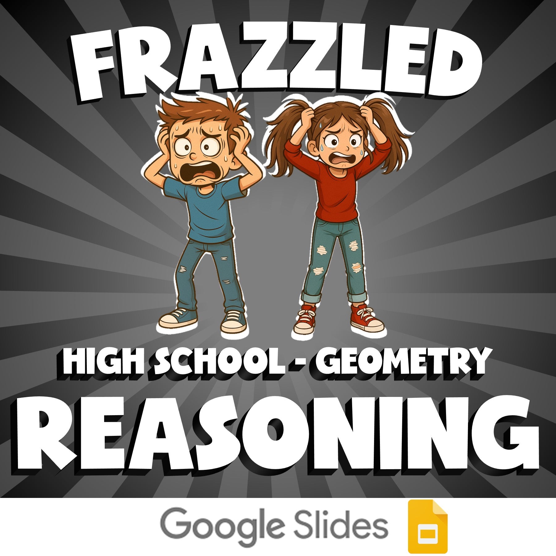 Reasoning FRAZZLED Math Game - No Prep Geometry Review Activity