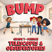 Telescopes & Observatories BUMP Science Game - No Prep Grade 7 Review Activity