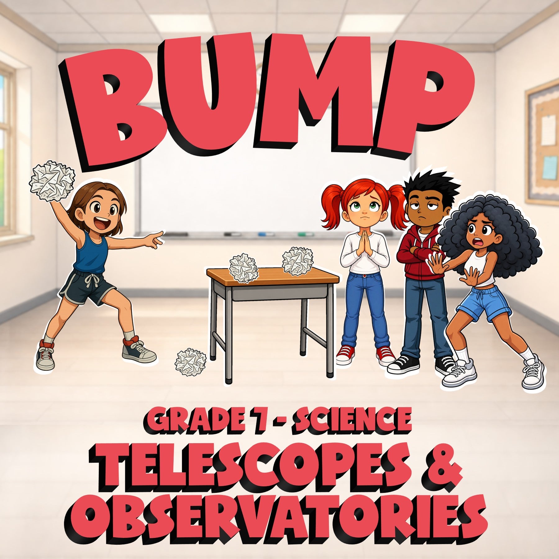 Telescopes & Observatories BUMP Science Game - No Prep Grade 7 Review Activity