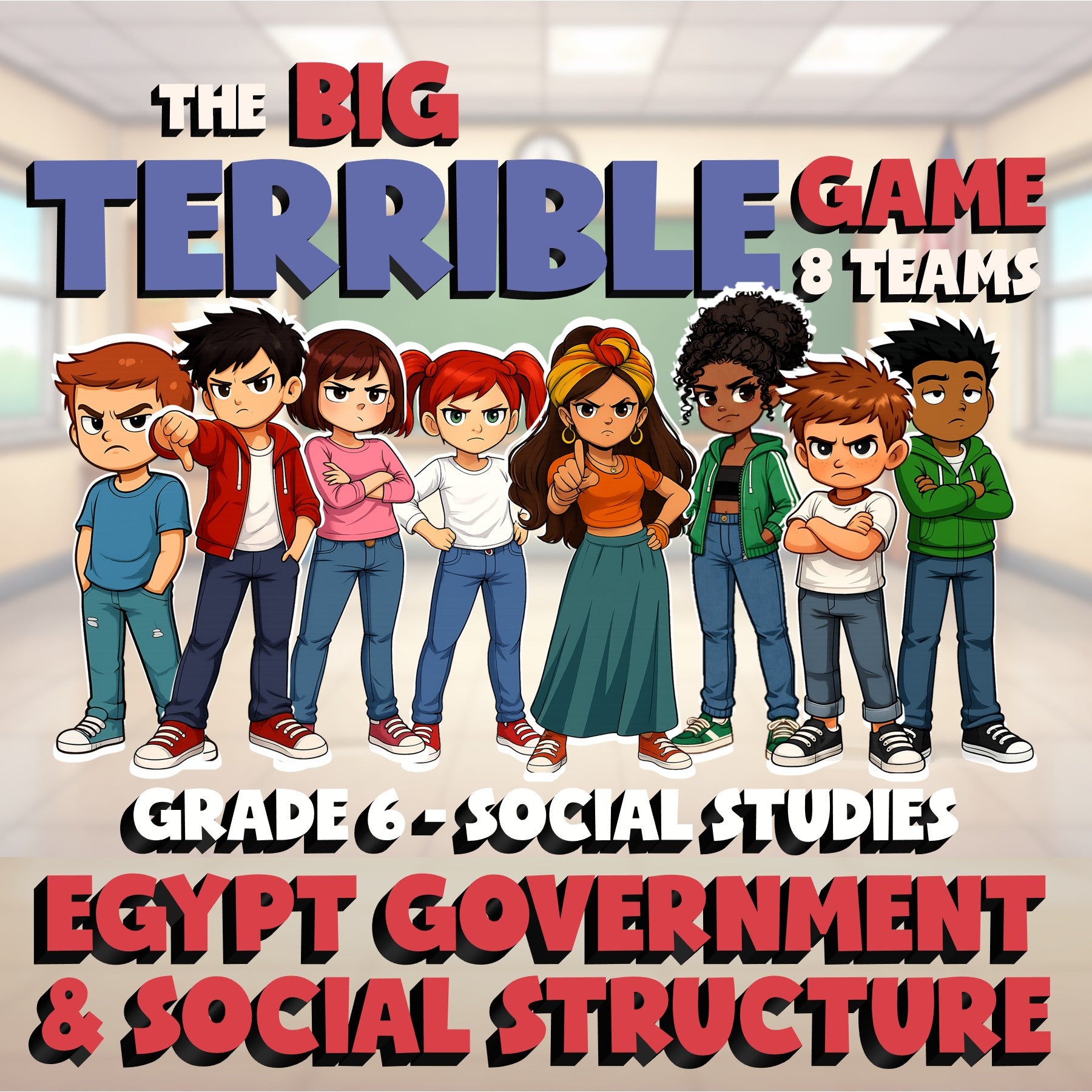 Egypt Government & Social Structure BIG TERRIBLE GAME - Grade 6 Socials Review