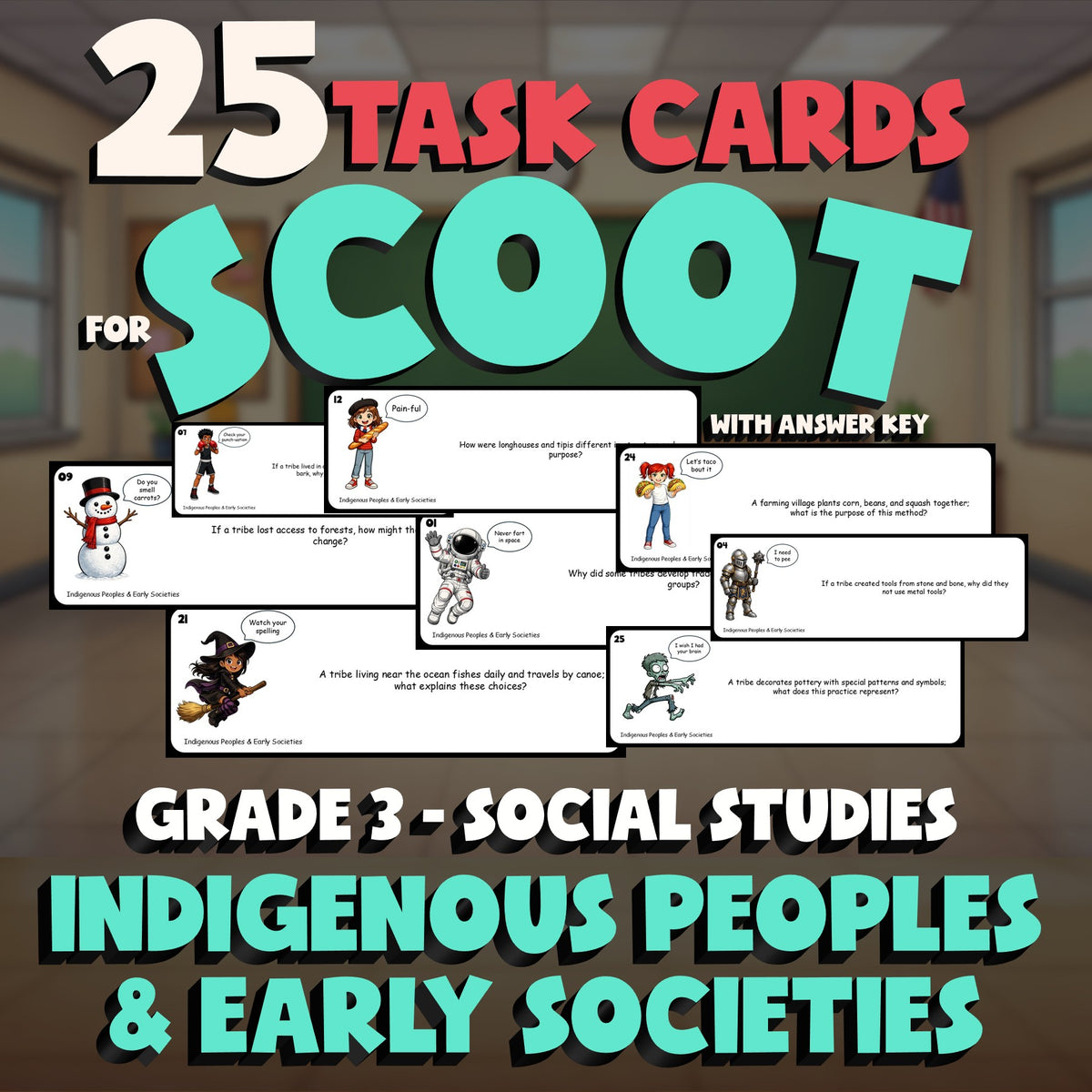 Indigenous Peoples & Early Societies SCOOT TASK CARDS Socials Game - Grade 3