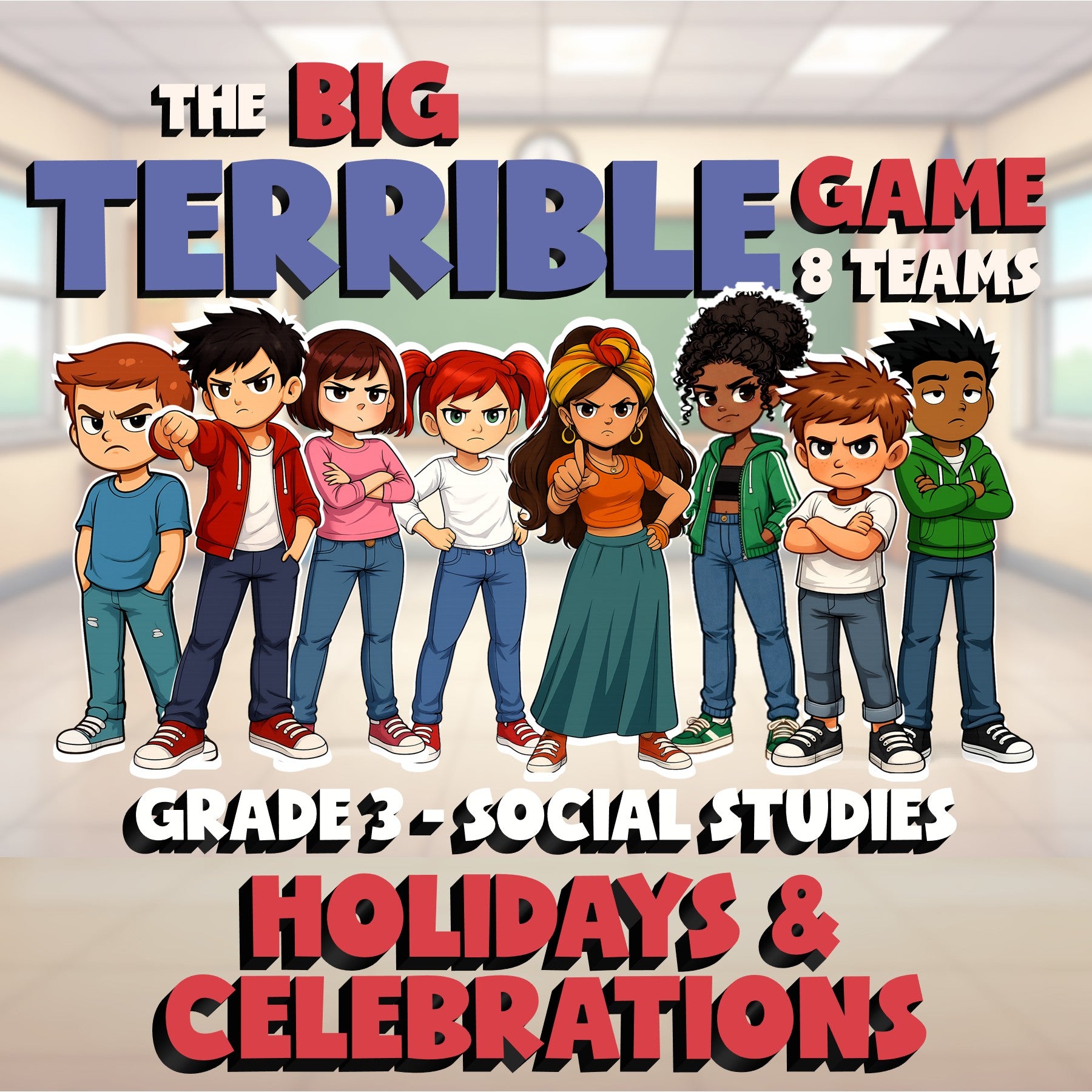 Holidays & Celebrations BIG TERRIBLE GAME - No Prep Grade 3 Socials Review