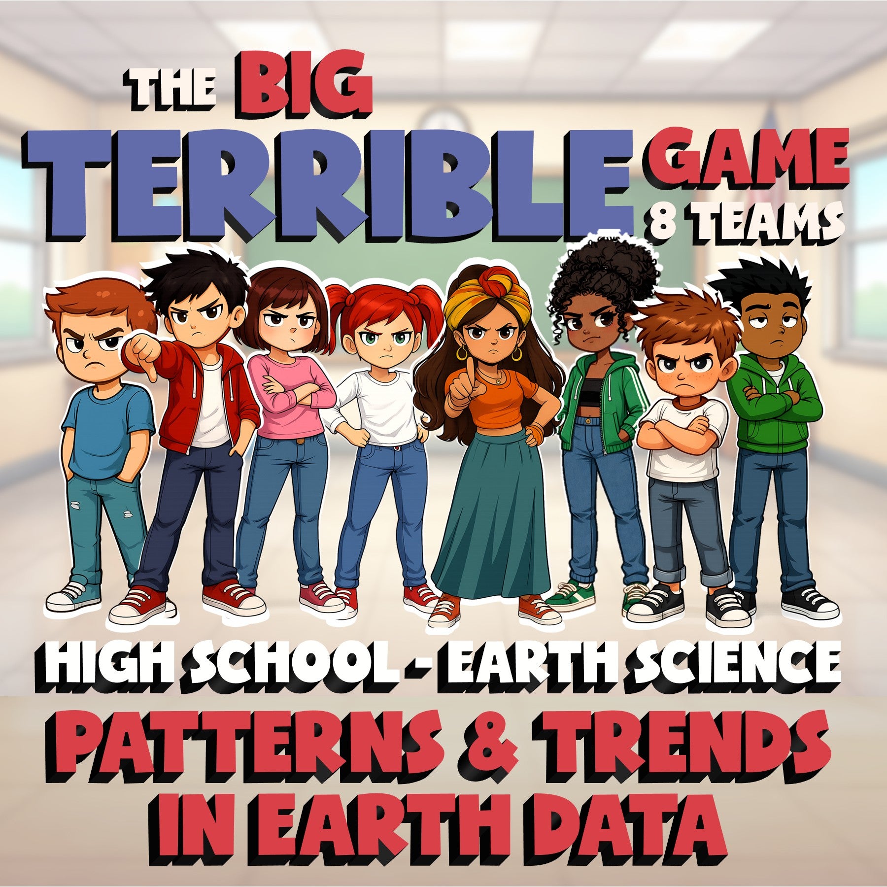 Patterns & Trends in Earth Data BIG TERRIBLE GAME - No Prep Earth Science Review