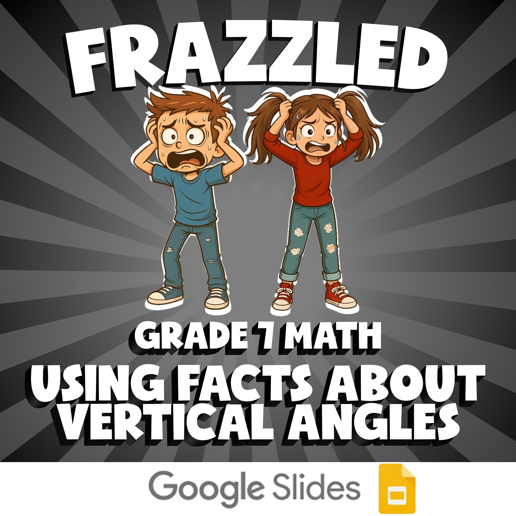 Using Facts About Vertical Angles FRAZZLED Math Game - No Prep Grade 7 Review