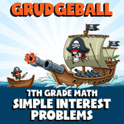Simple Interest Problems GRUDGEBALL Math Game - No Prep Grade 7 Review Activity