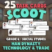 Han Dynasty Technology & Trade SCOOT TASK CARDS Socials Game - No Prep Grade 6