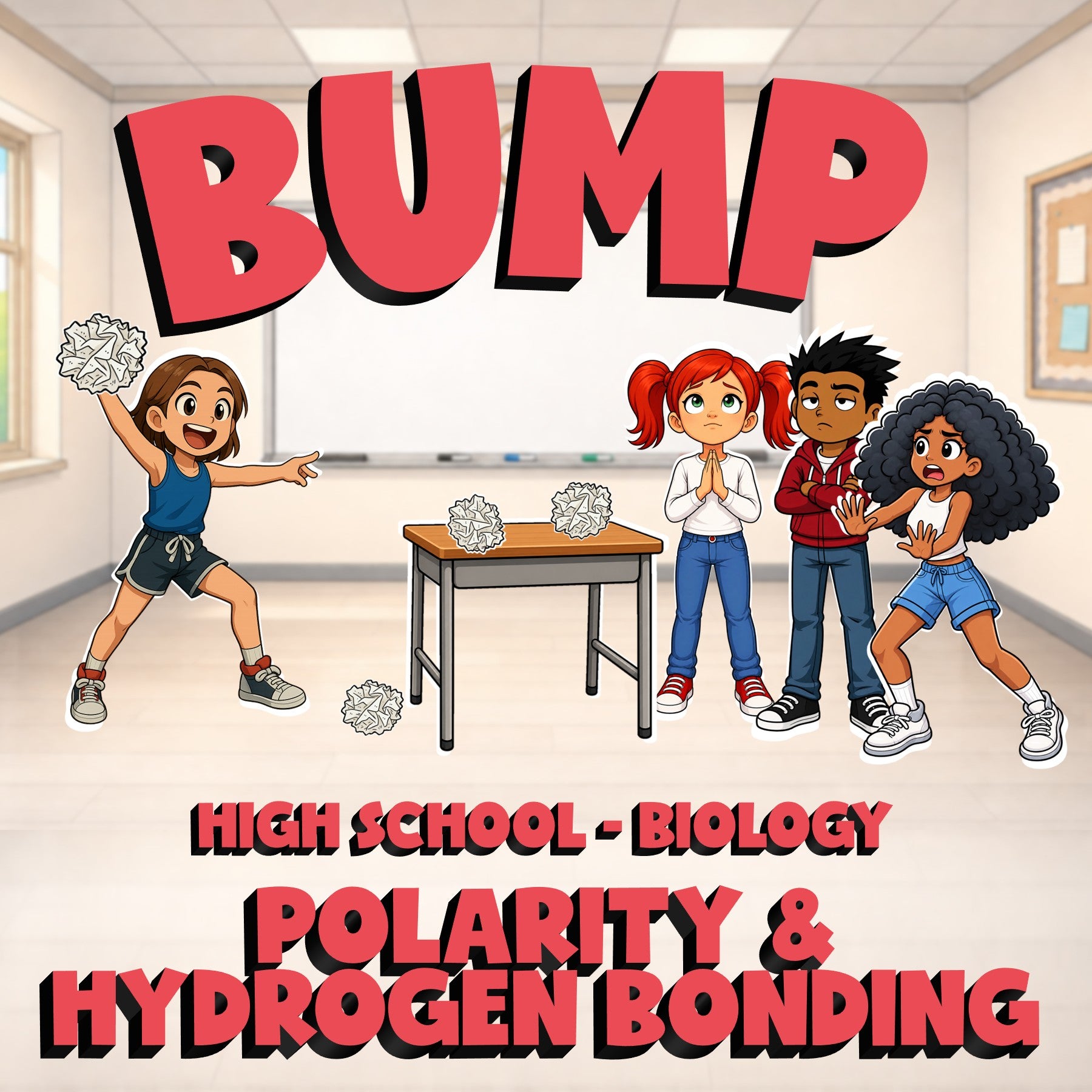 Polarity & Hydrogen Bonding BUMP Science Game - No Prep Biology Review Activity