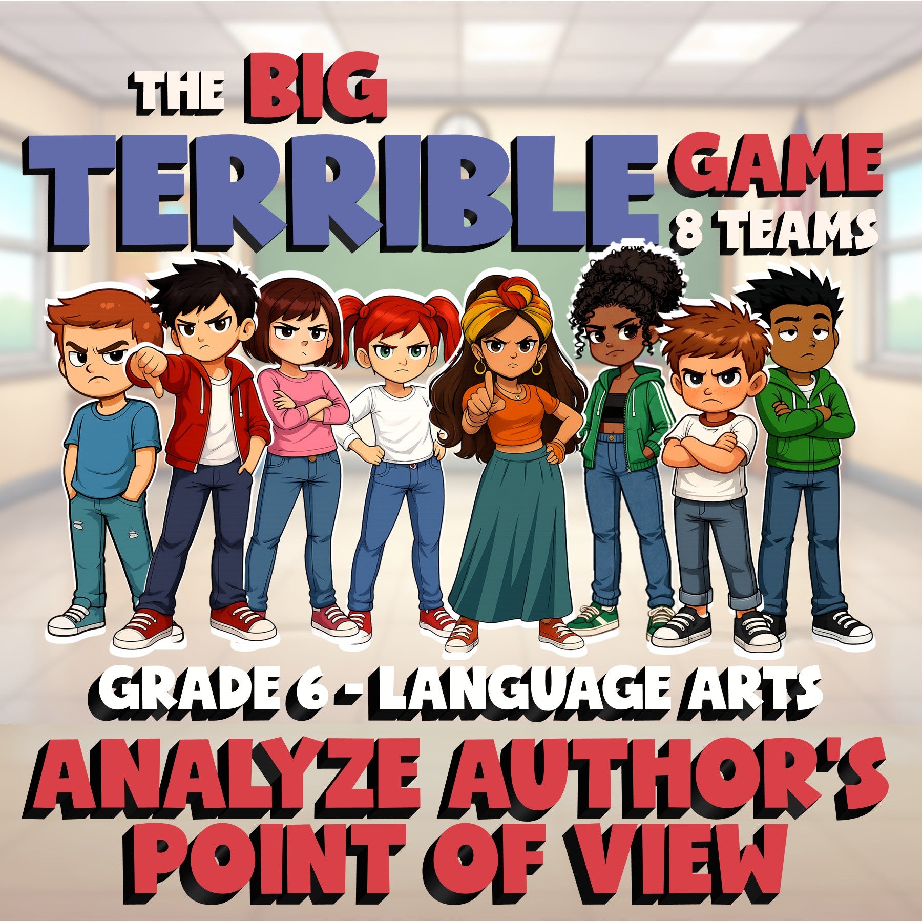 Analyze Author’s Point of View BIG TERRIBLE GAME - No Prep Grade 6 ELA Review