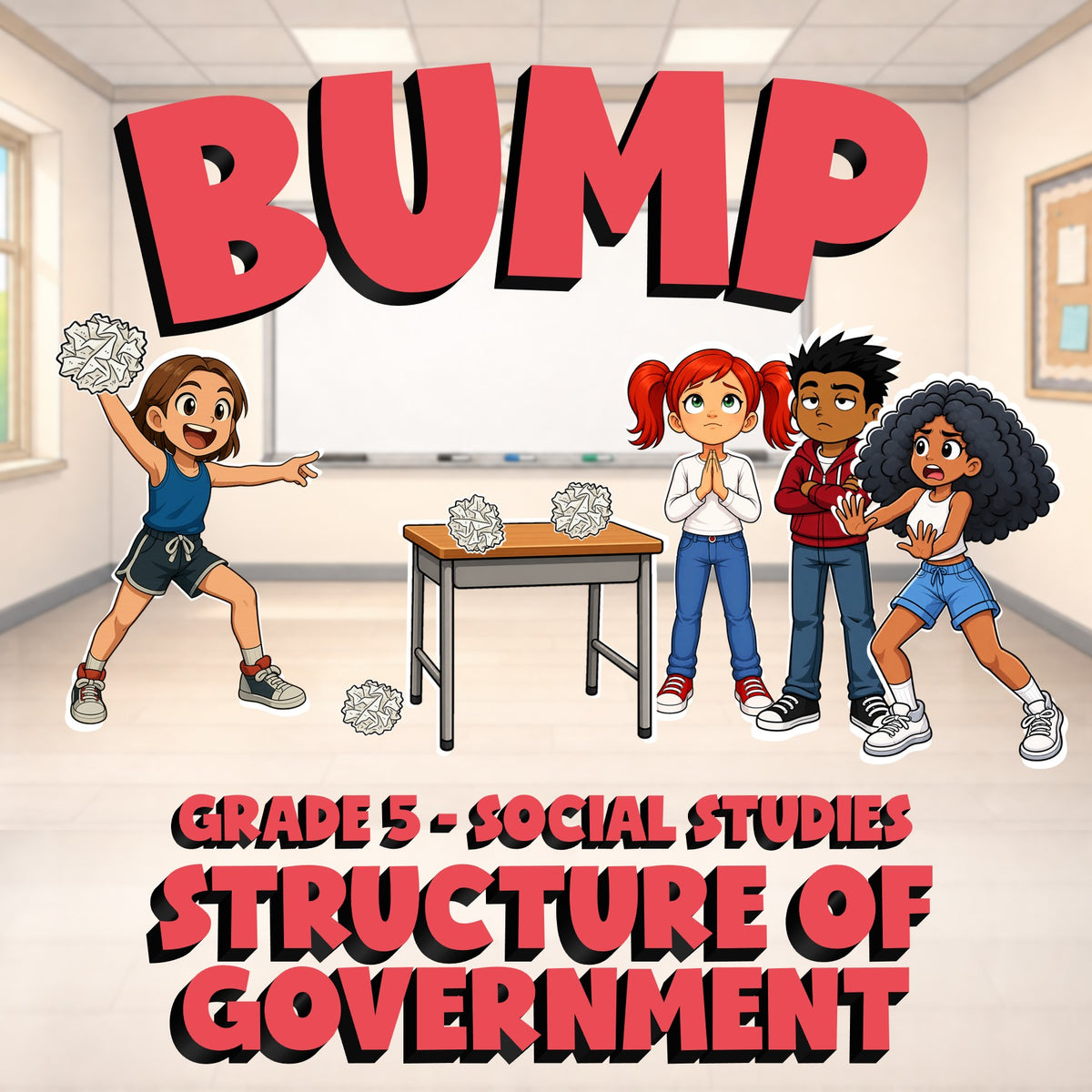 Structure of Government BUMP Socials Game - No Prep Grade 5 Review Activity