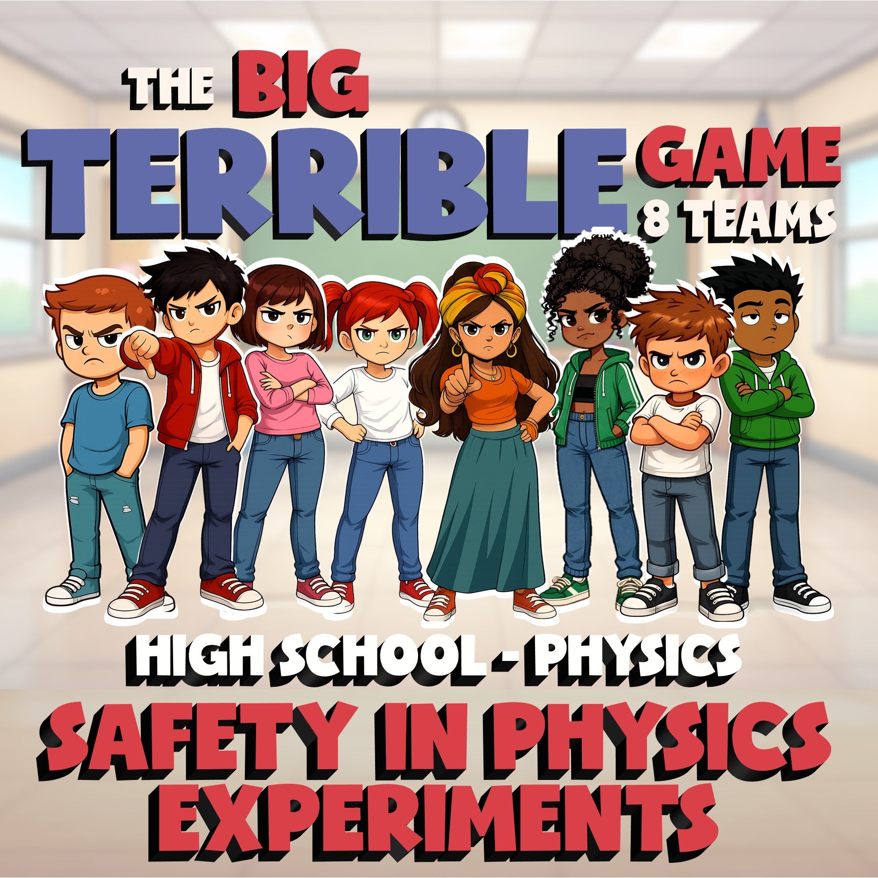 Safety in Physics Experiments BIG TERRIBLE GAME - No Prep Physics Science Review
