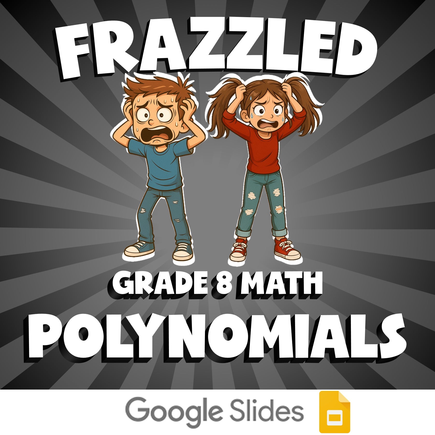 Polynomials FRAZZLED Math Game - No Prep Grade 8 Review Activity