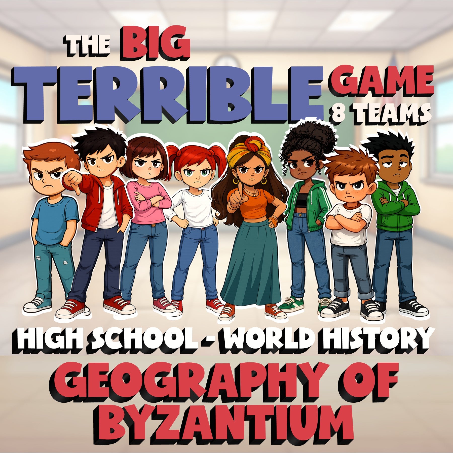 Geography of Byzantium BIG TERRIBLE GAME - No Prep World History Review Activity