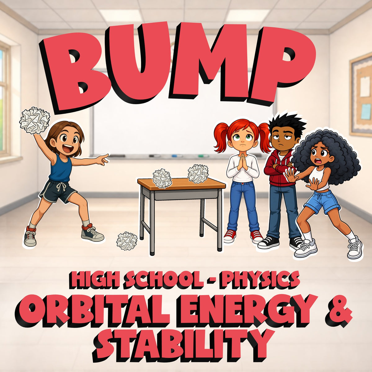 Orbital Energy & Stability BUMP Science Game - No Prep Physics Review Activity