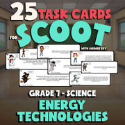 Energy Technologies SCOOT TASK CARDS Science Game - No Prep Grade 7 Review