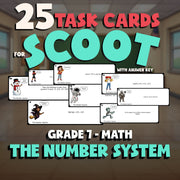 The Number System SCOOT TASK CARDS Math Game - No Prep Grade 7 Review Activity