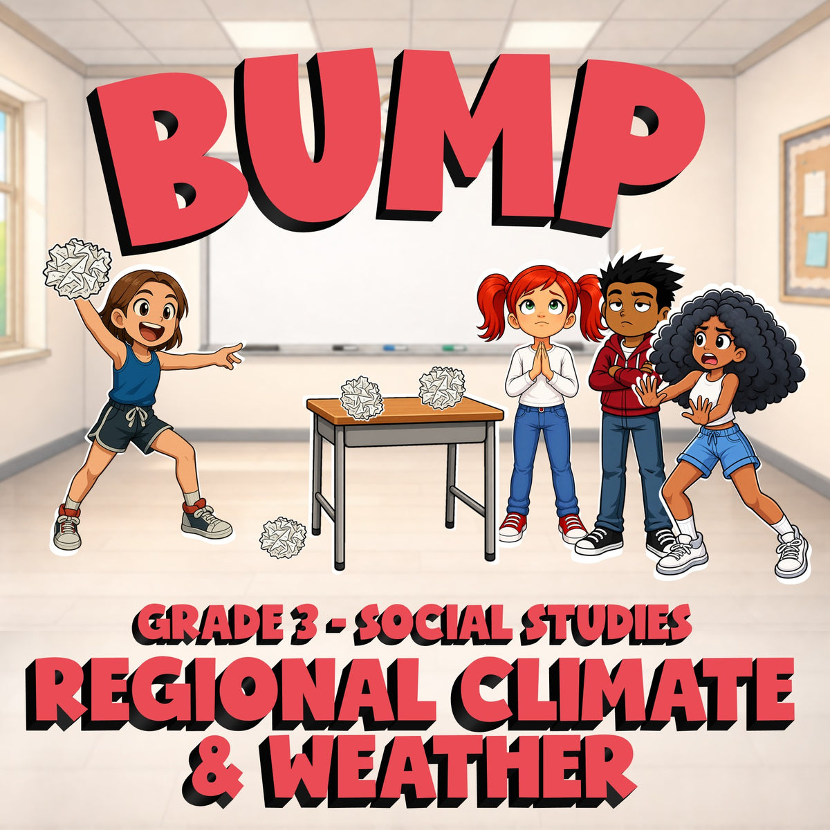 Regional Climate & Weather BUMP Socials Game - No Prep Grade 3 Review Activity