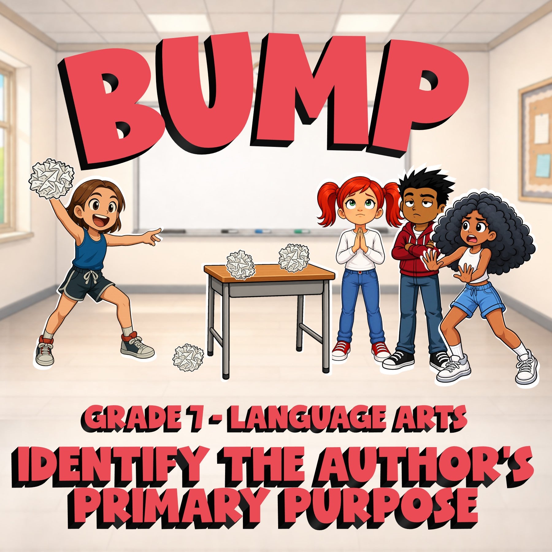 Identify the Author’s Primary Purpose BUMP ELA Game - No Prep Grade 7 Review