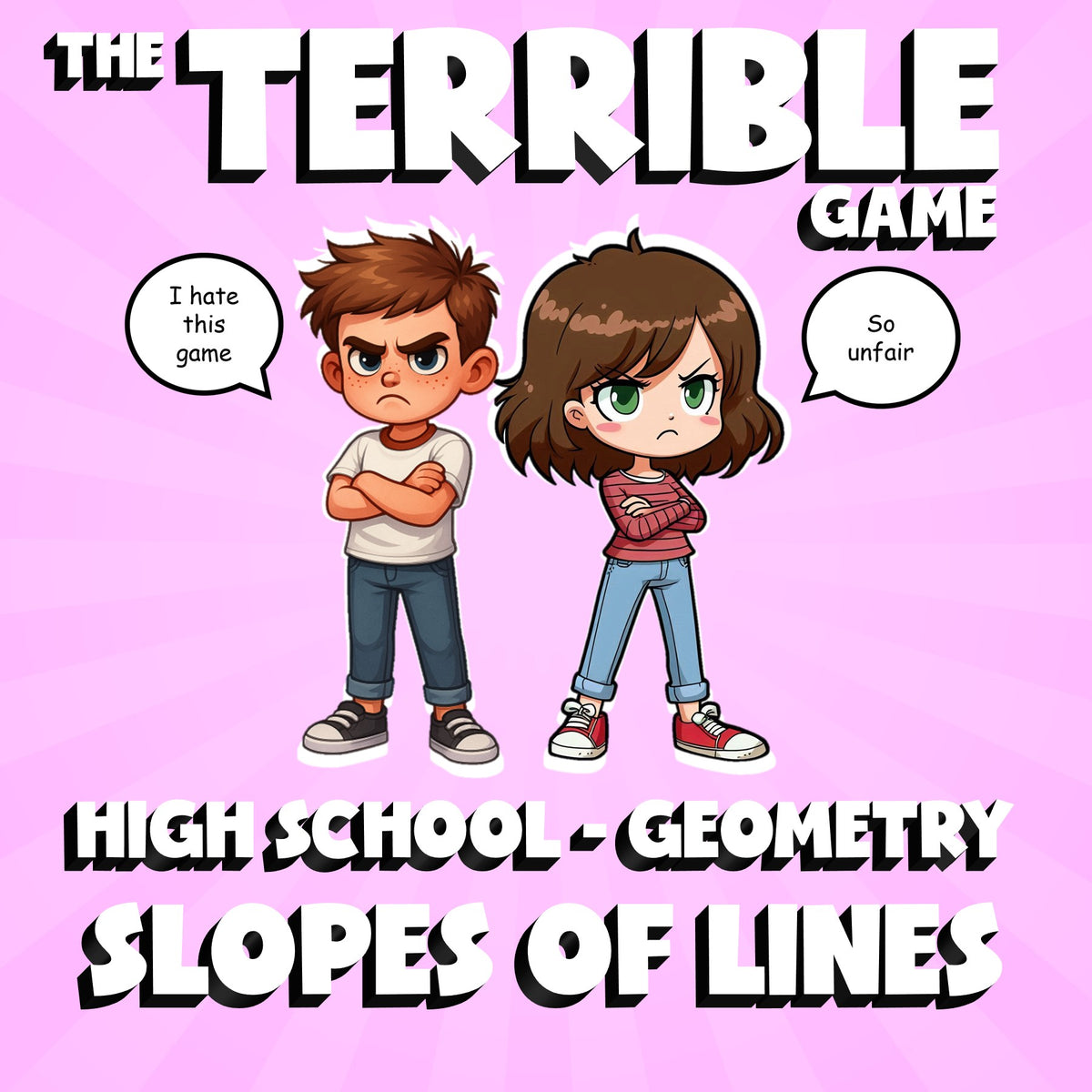 Slopes of Lines THE TERRIBLE GAME - No Prep Geometry Math Review Activity