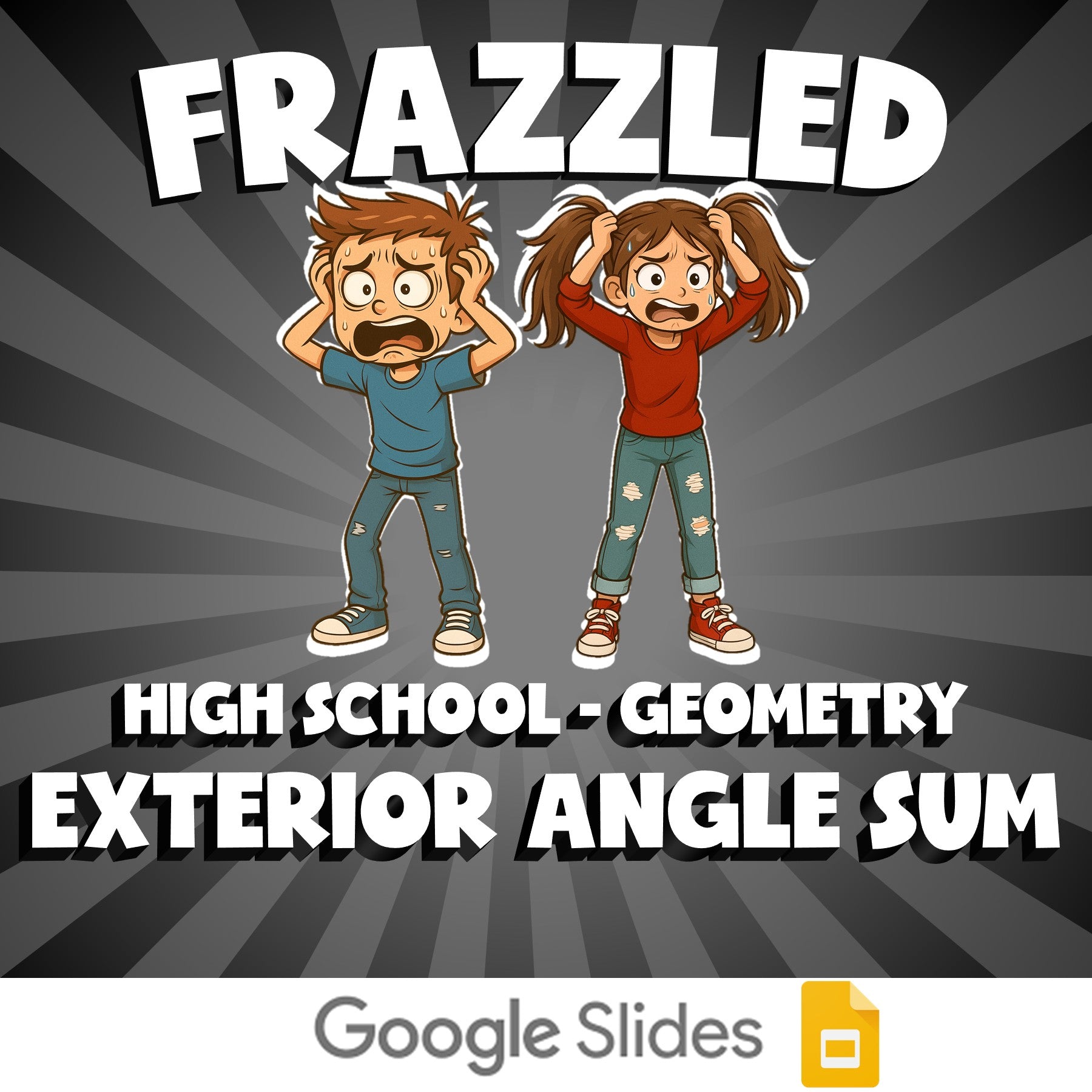 Exterior Angle Sum FRAZZLED Math Game - No Prep Geometry Review Activity