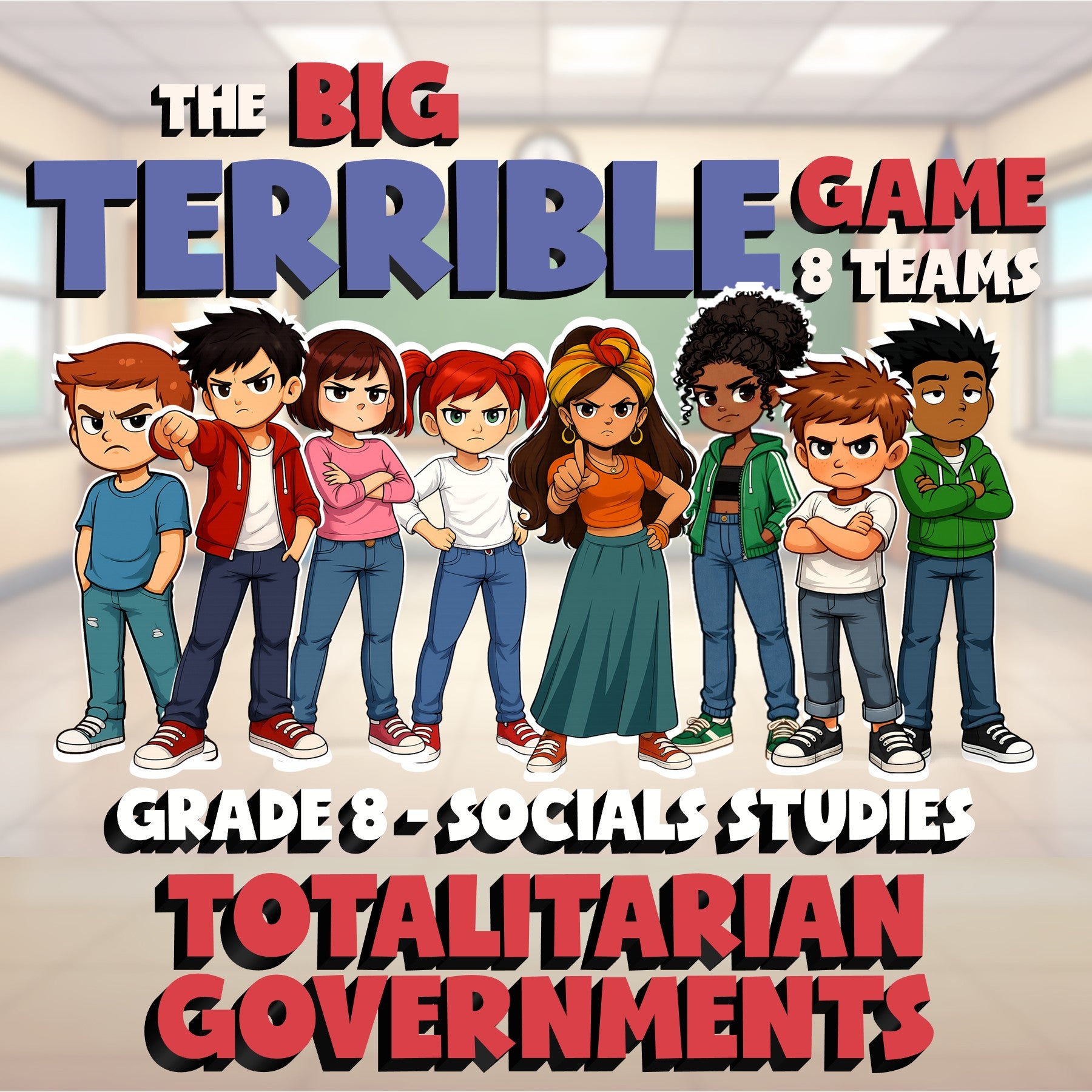 Totalitarian Governments BIG TERRIBLE GAME - No Prep Grade 8 Socials Review