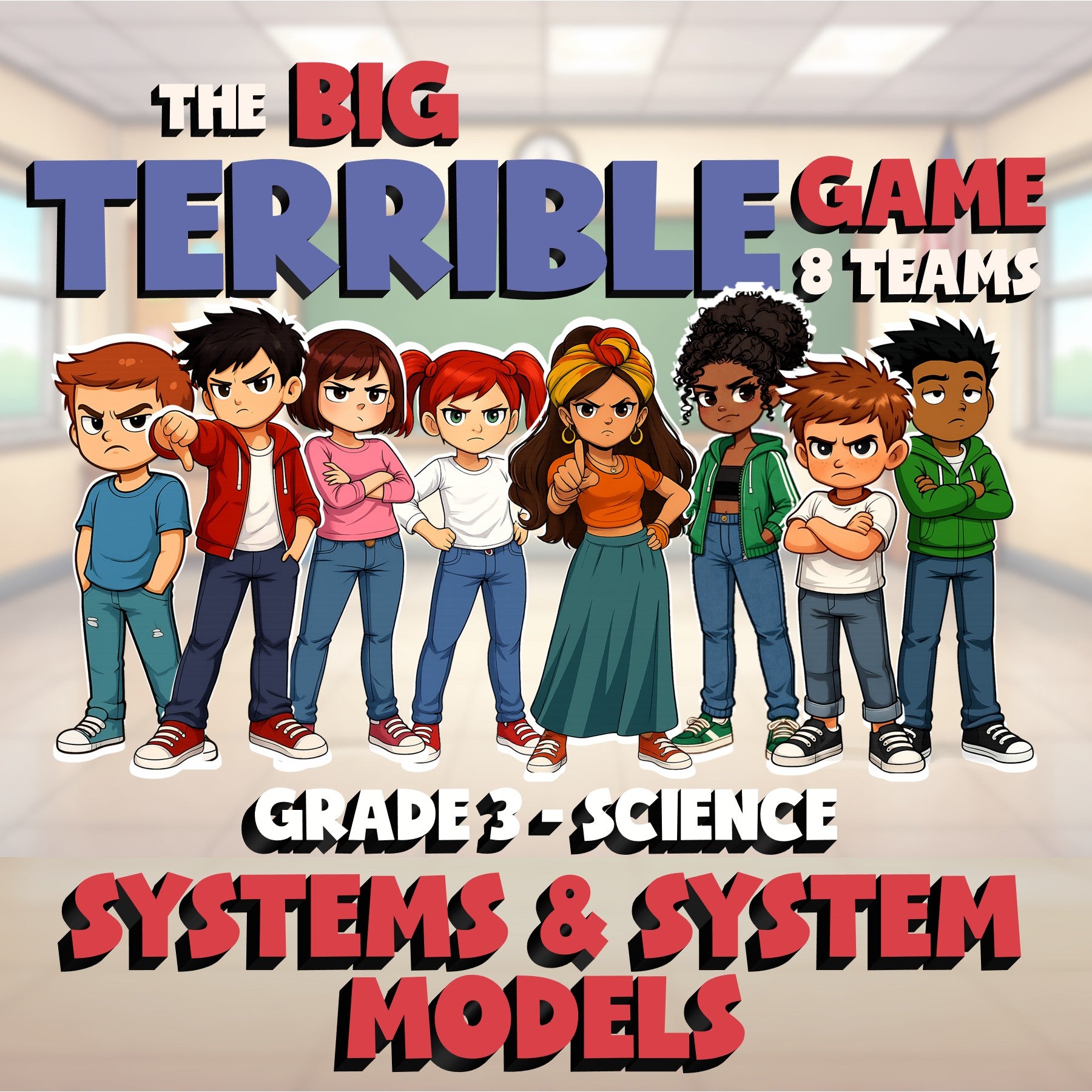 Systems & System Models BIG TERRIBLE GAME - No Prep Grade 3 Science Review
