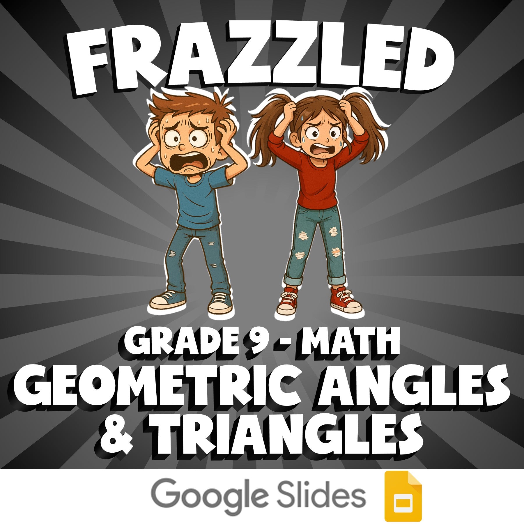 Geometric Angles & Triangles FRAZZLED Math Game - No Prep Grade 9 Review