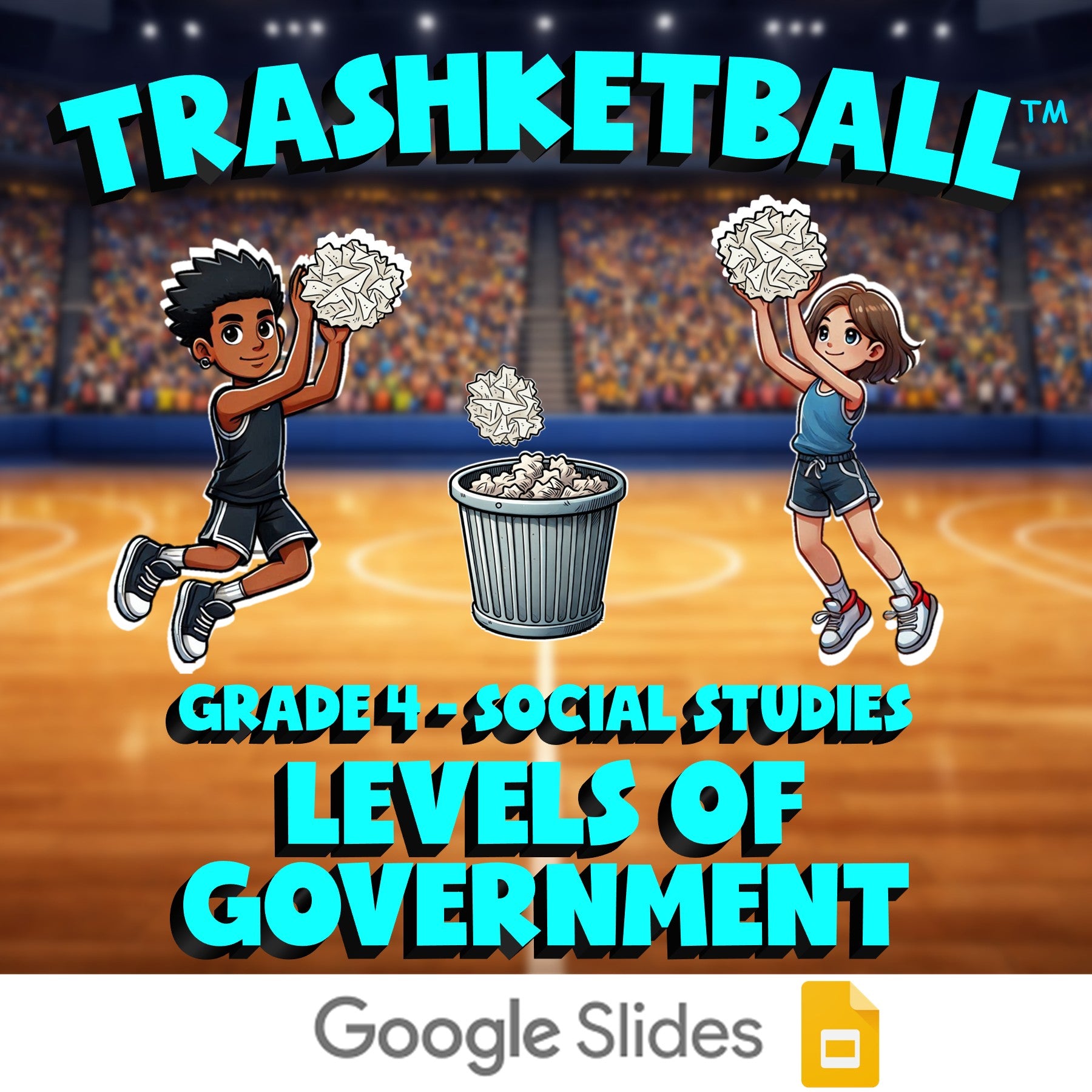 Levels of Government TRASHKETBALL Socials Game - No Prep Grade 4 Review Activity
