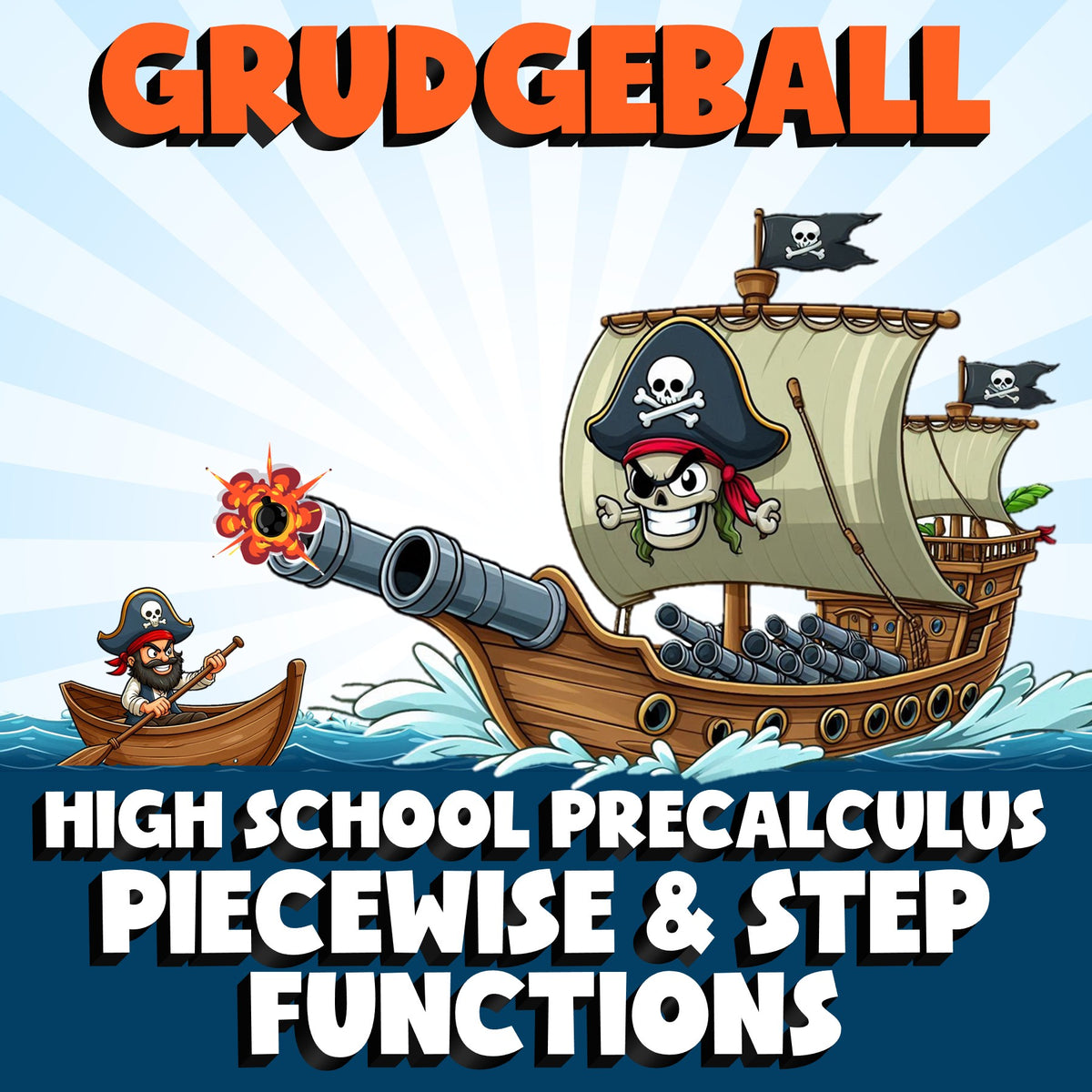 Piecewise & Step Functions GRUDGEBALL Math Game - No Prep PreCalculus Review