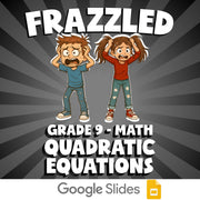 Quadratic Equations FRAZZLED Math Game - No Prep Grade 9 Review Activity