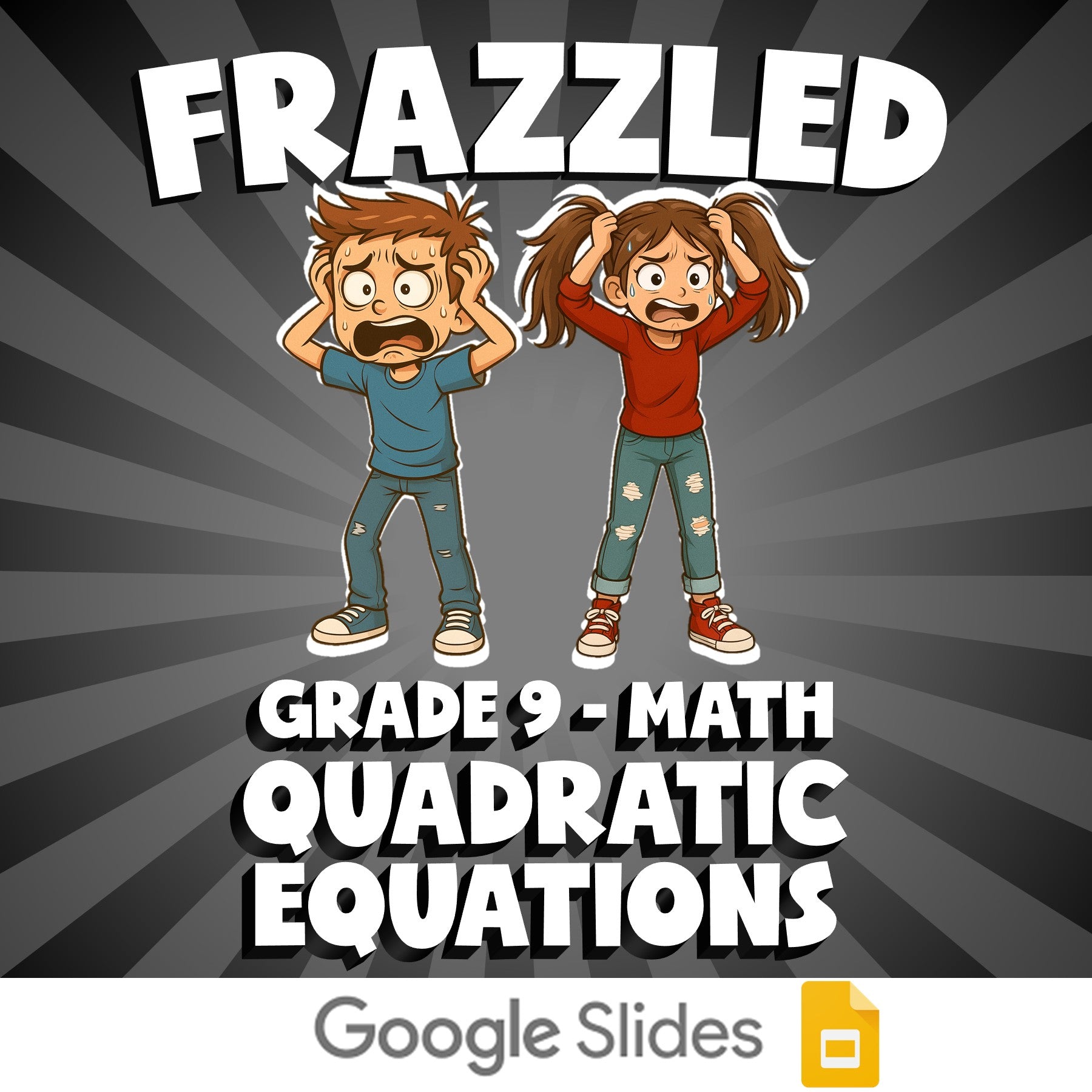Quadratic Equations FRAZZLED Math Game - No Prep Grade 9 Review Activity