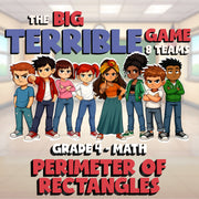 Perimeter of Rectangles BIG TERRIBLE GAME - No Prep Grade 4 Math Review Activity