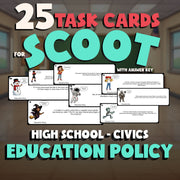 Education Policy SCOOT TASK CARDS Civics Game - No Prep Review Activity