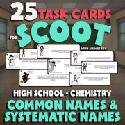 Common Names & Systematic Names SCOOT TASK CARDS Science Game - Chemistry