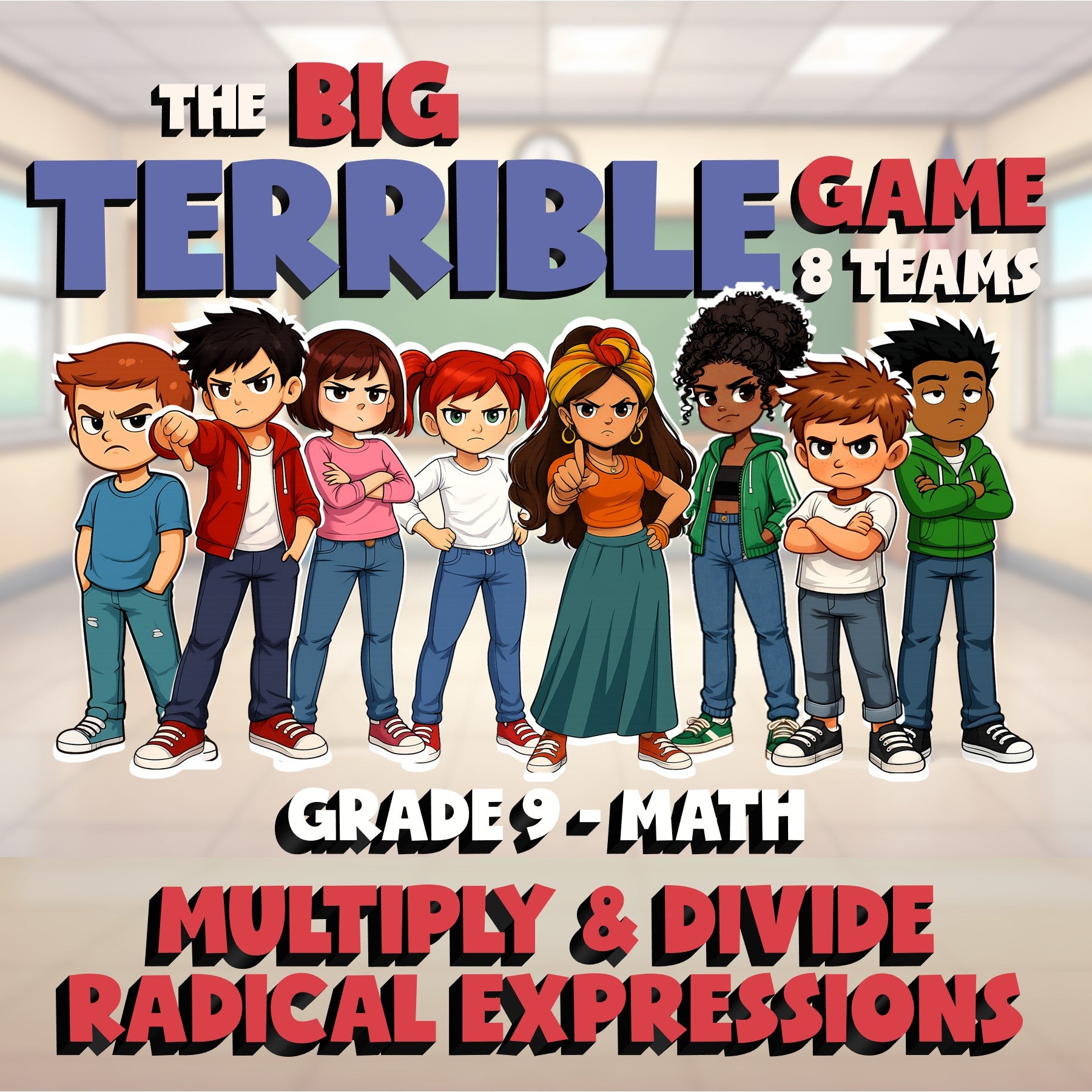 Multiply & Divide Radical Expressions BIG TERRIBLE GAME - Grade 9 Math Review
