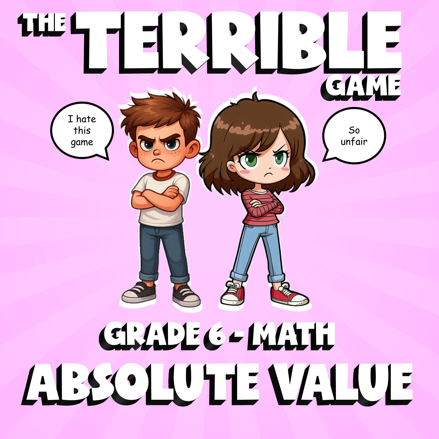 Absolute Value THE TERRIBLE GAME - No Prep Grade 6 Math Review Activity