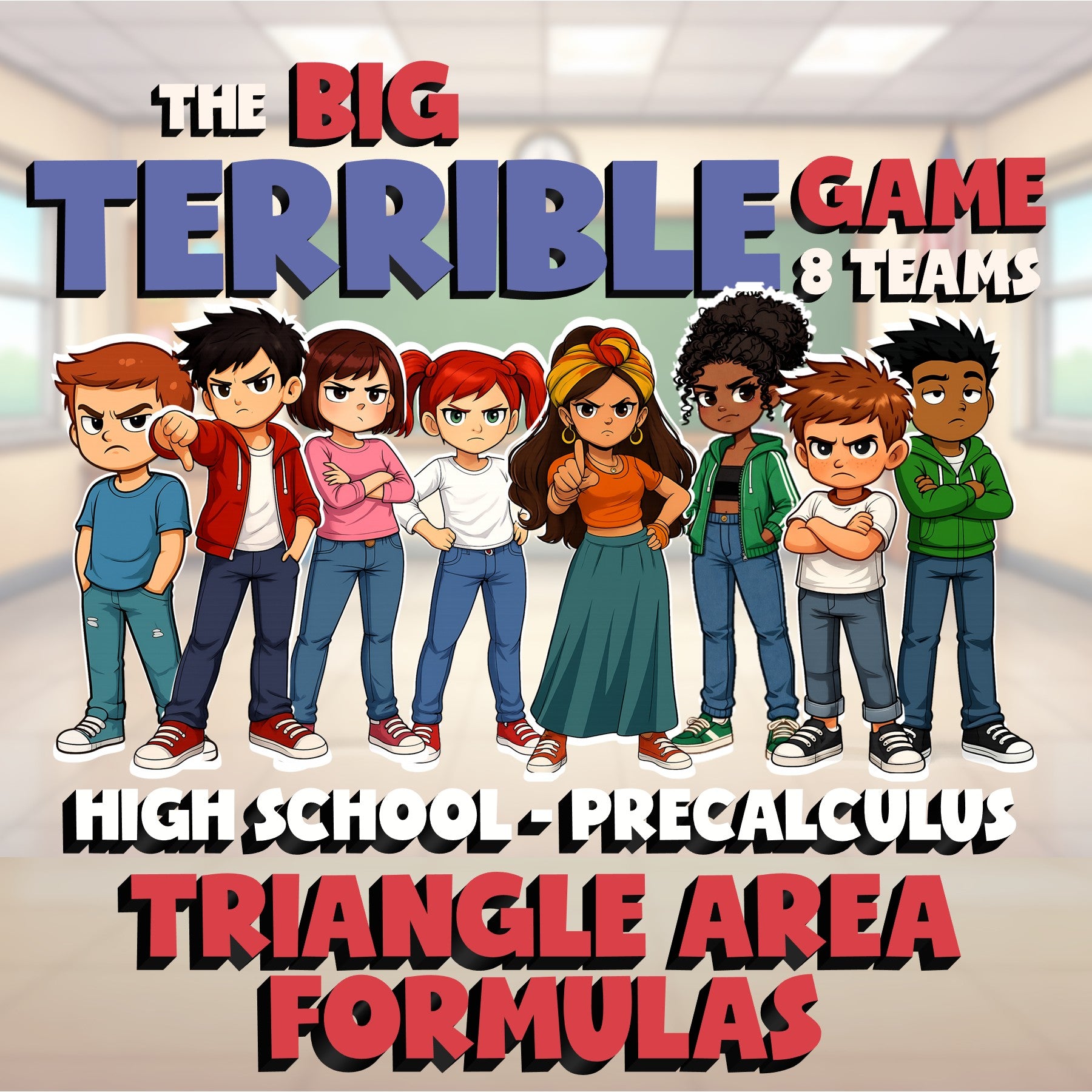 Triangle Area Formulas BIG TERRIBLE GAME - No Prep PreCalculus Math Review