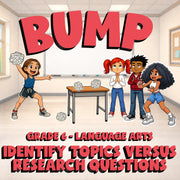 Identify Topics Versus Research Questions BUMP ELA Game - No Prep Grade 6 Review
