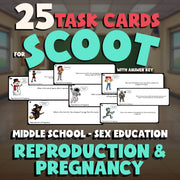 Reproduction & Pregnancy SCOOT TASK CARDS Game - Middle School Sex Education