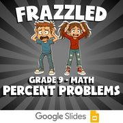 Percent Problems FRAZZLED Math Game - No Prep Grade 9 Review Activity