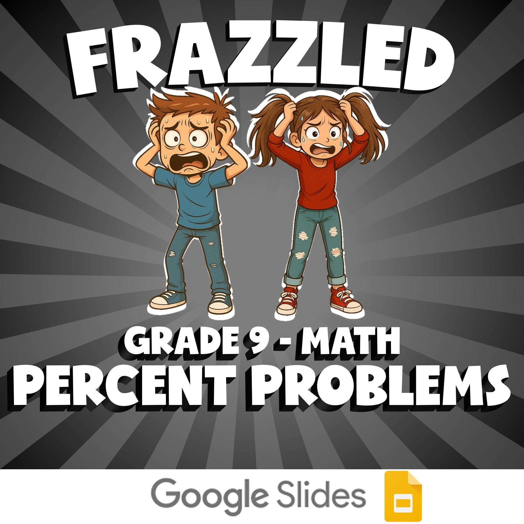 Percent Problems FRAZZLED Math Game - No Prep Grade 9 Review Activity