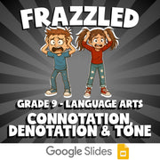 Connotation, Denotation & Tone FRAZZLED ELA Game - No Prep Grade 9 Review