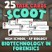 Biotechnology in Forensics SCOOT TASK CARDS Science Game - No Prep AP Biology