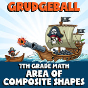 Area of Composite Shapes GRUDGEBALL Math Game - No Prep Grade 7 Review Activity