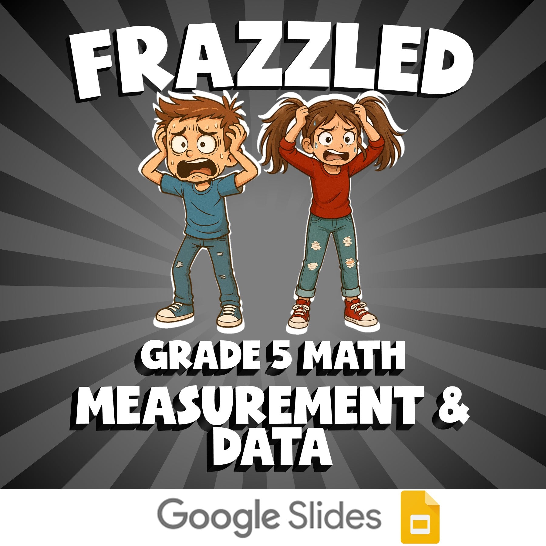 Measurement & Data FRAZZLED Math Game - No Prep Grade 5 Review Activity