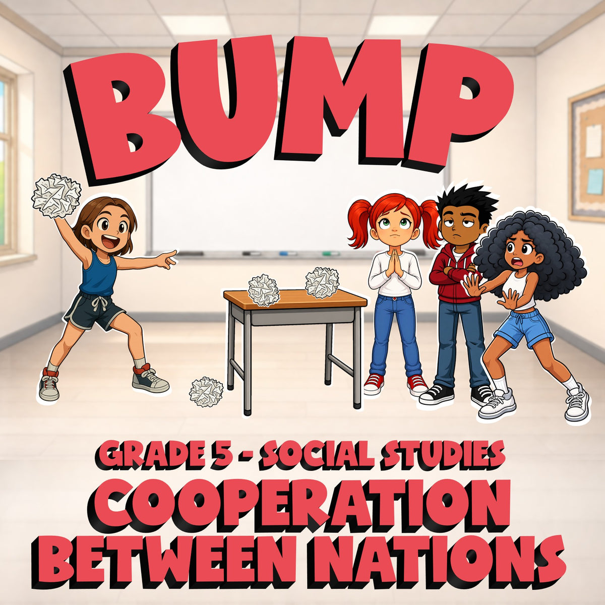 Cooperation Between Nations BUMP Socials Game - No Prep Grade 5 Review Activity