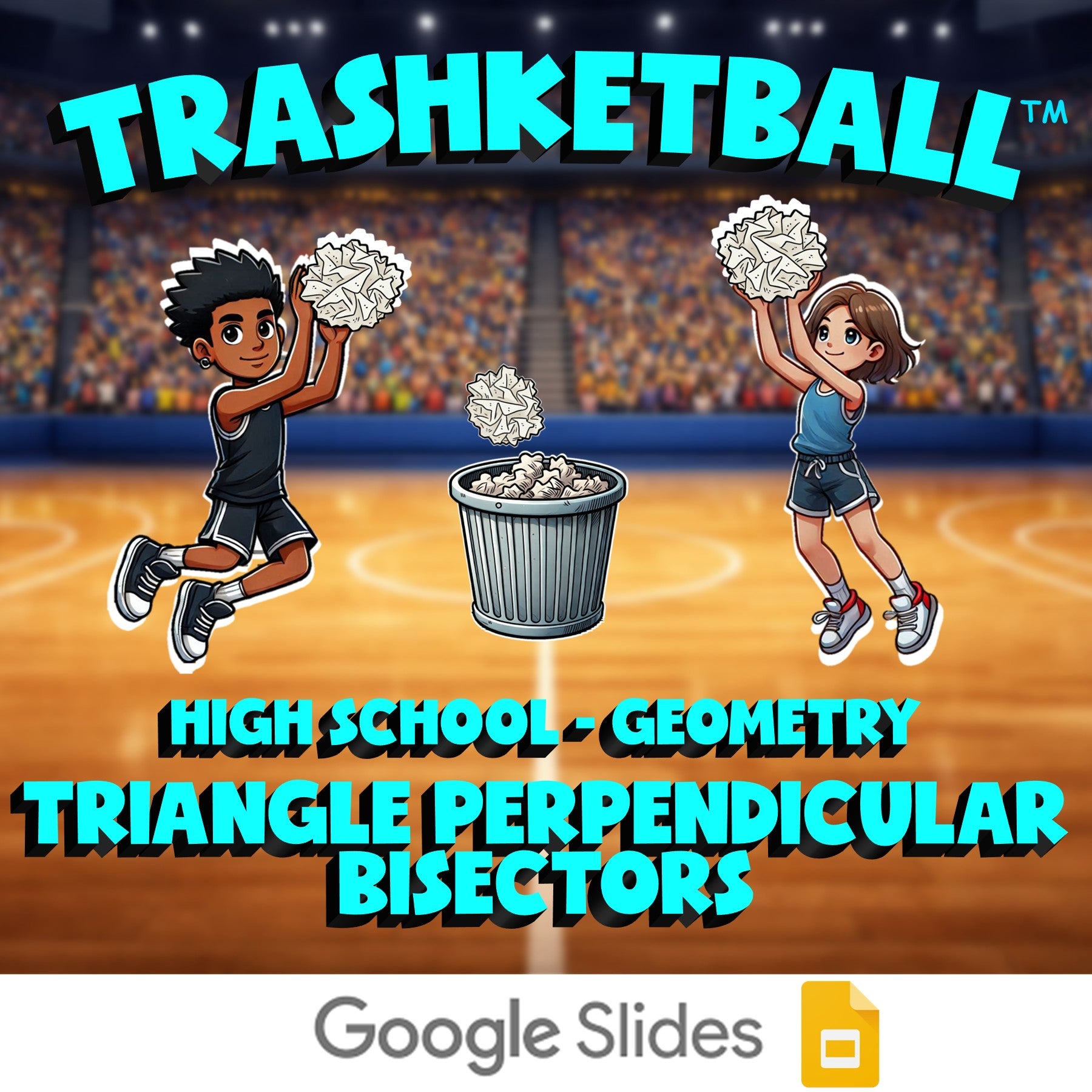 Triangle Perpendicular Bisectors TRASHKETBALL Math Game - No Prep Geometry