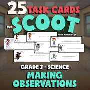 Making Observations SCOOT TASK CARDS Science Game - No Prep Grade 3 Review